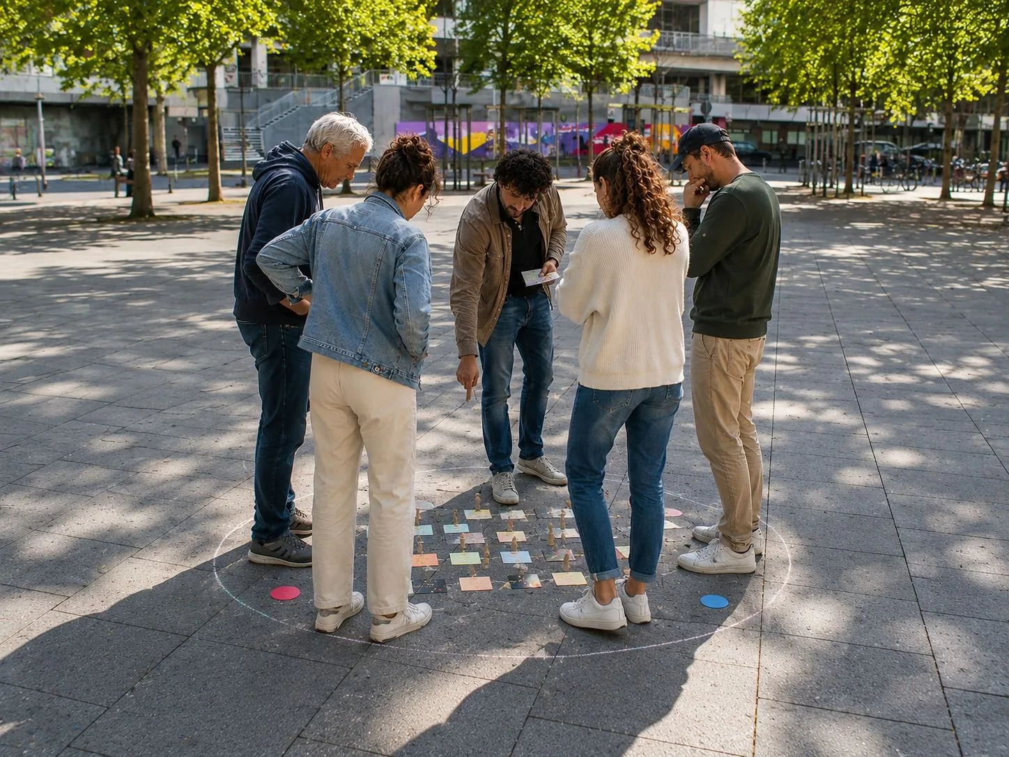 Gruppe entwickelt im Stadtraum gemeinsam ein passendes Format.
